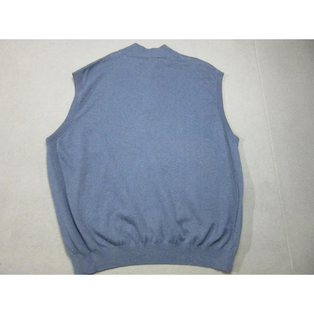 F/X Fusion Sweater Vest Mens 4XL Blue 1/4 Zip Mock Neck Knit Preppy Stretch